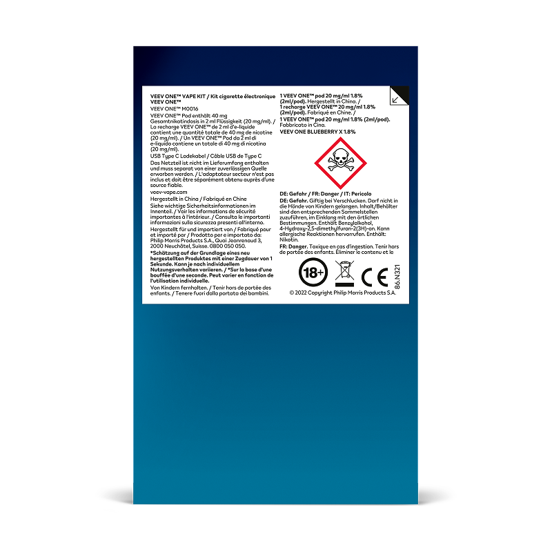 sigaretta elettronica kiwi gusti Buy VEEV ONE Blueberry Vape Pods main image 1