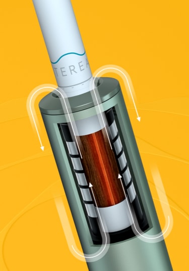 An illustration showing IQOS ILUMA’s new SMARTCORE INDUCTION SYSTEM™ .