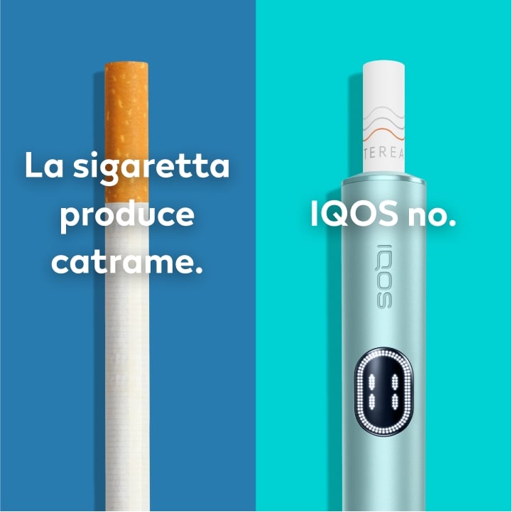 Dispositivo IQOS ILUMA a confronto con una sigaretta