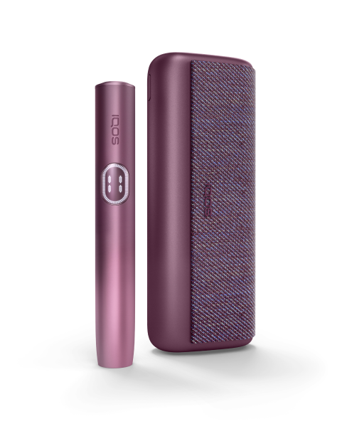 Garnet Red IQOS ILUMA i PRIME device and its charger