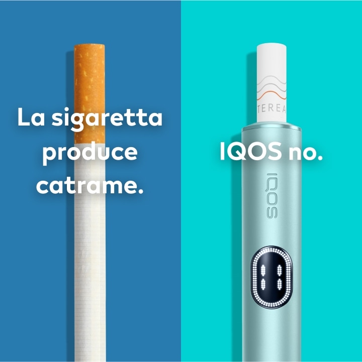 Dispositivo IQOS ILUMA a confronto con una sigaretta