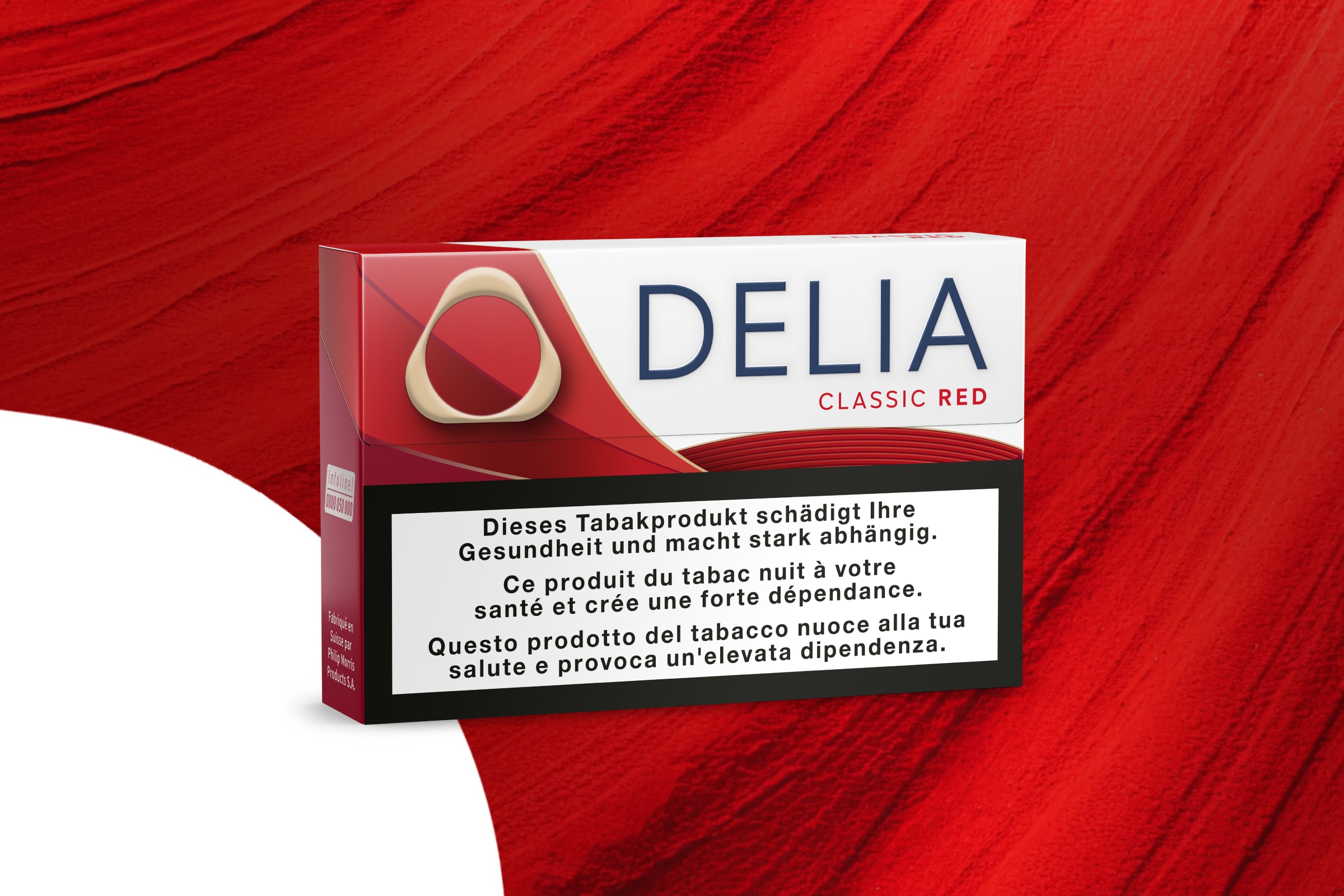 DELIA Classic Red sur fond rouge